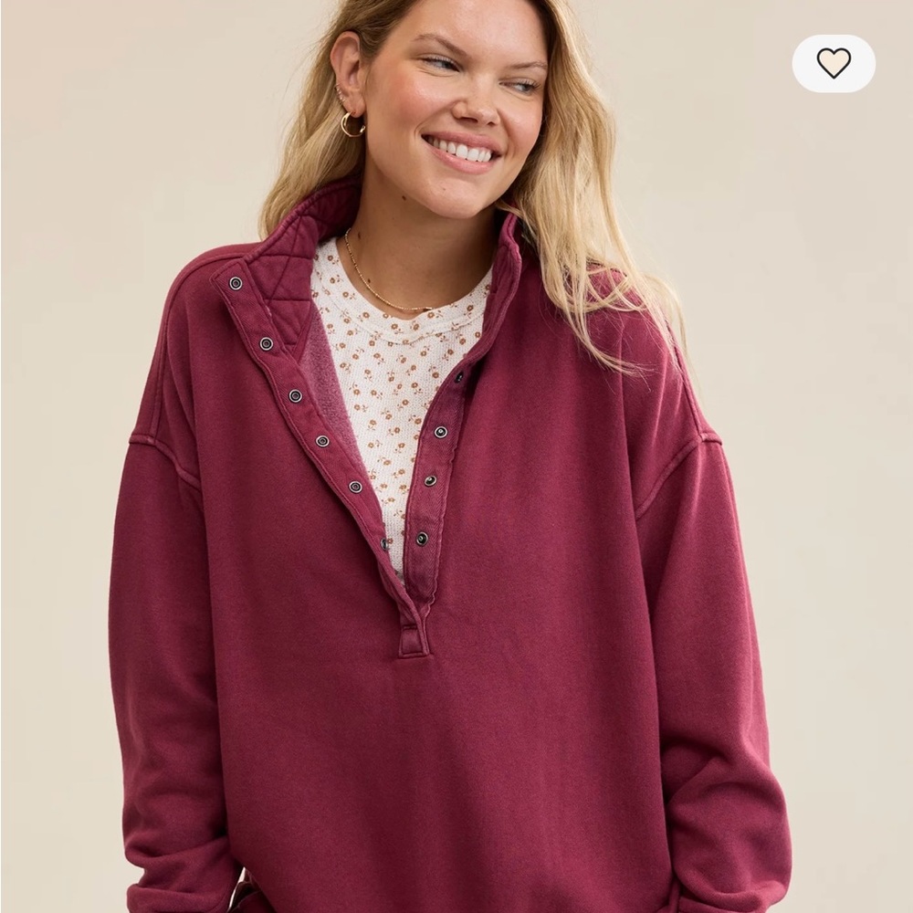 Aerie Burgundy Cowl Neck Sweater